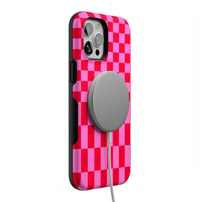 Vibe Check | Pink Checkerboard Case