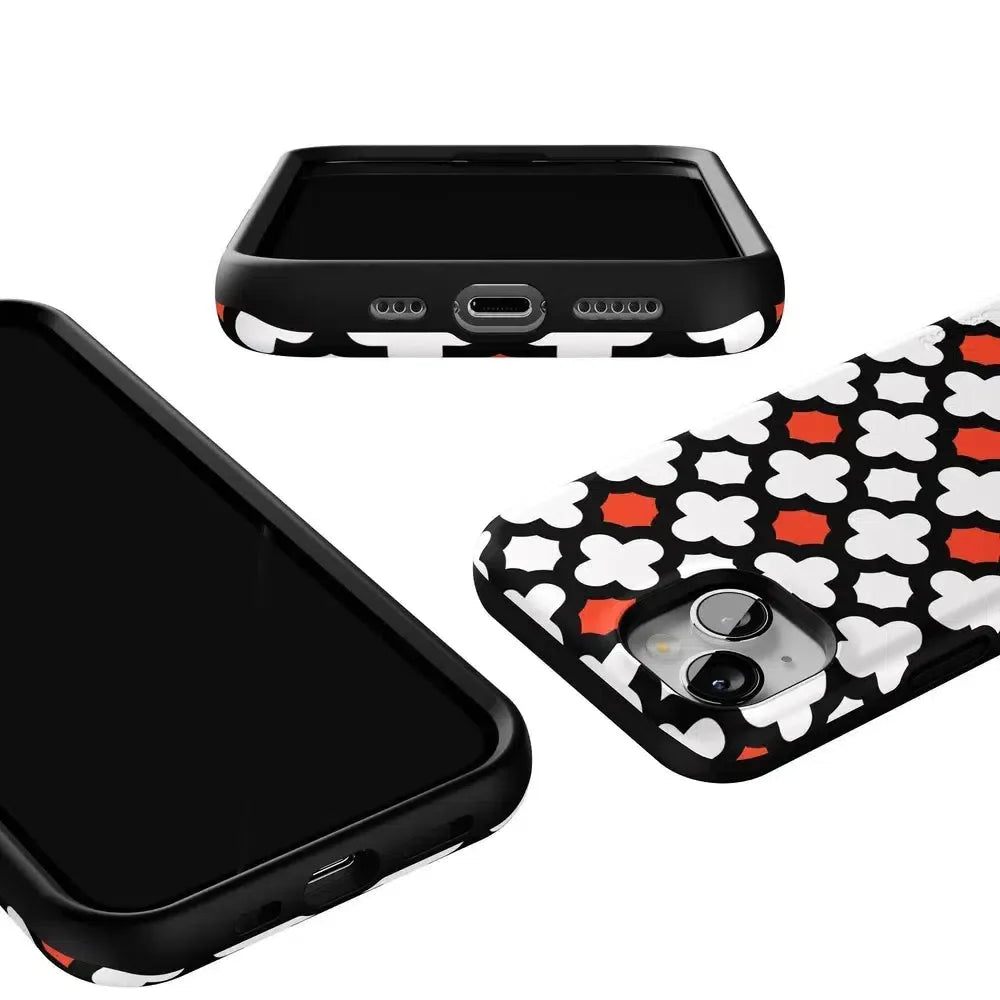 Red Lattice Tile | High Contrast Design Case