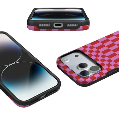 Vibe Check | Pink Checkerboard Case
