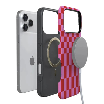 Vibe Check | Pink Checkerboard Case