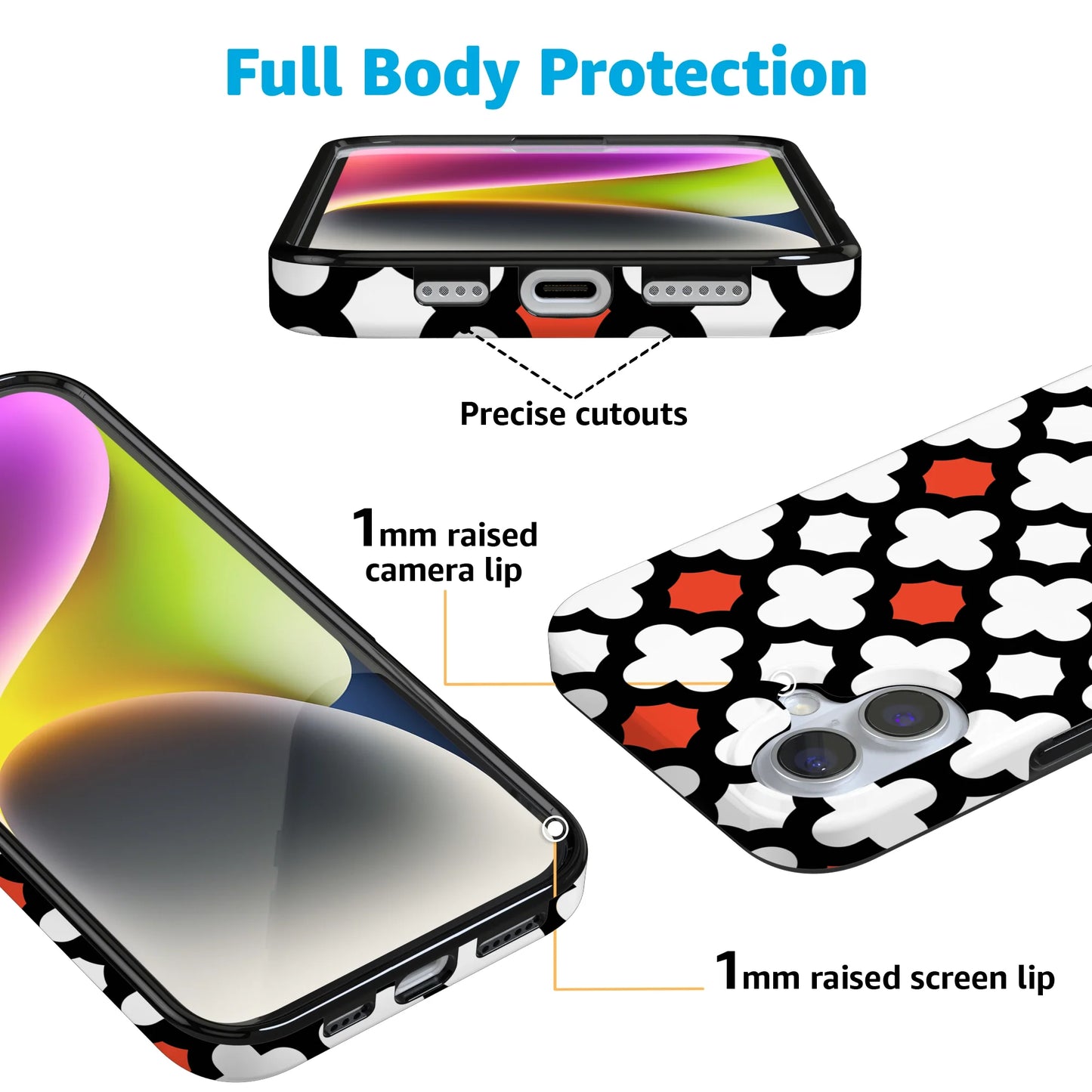 Red Lattice Tile | High Contrast Design Case