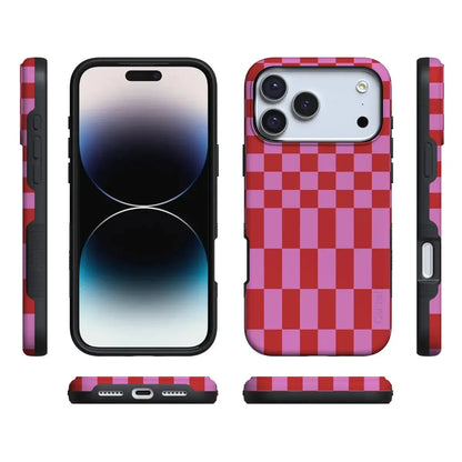 Vibe Check | Pink Checkerboard Case