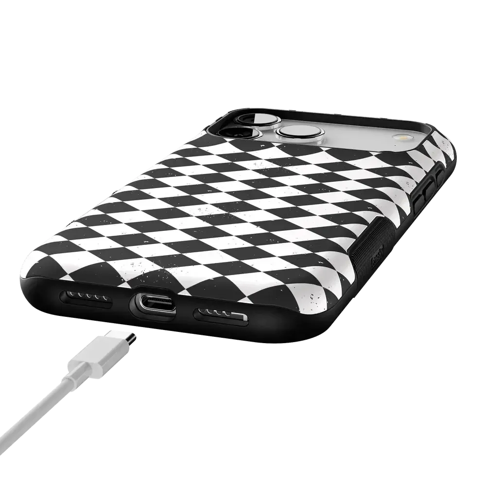 Salem's Hex | Black & White Checkered Case