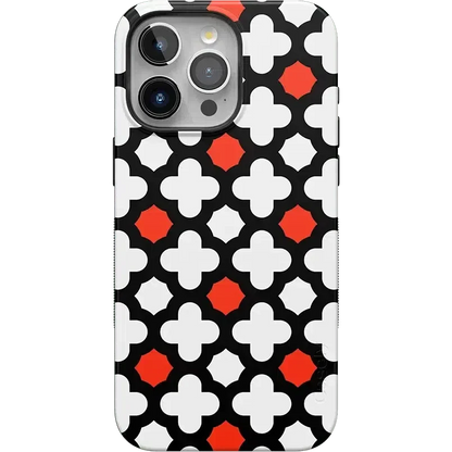 Red Lattice Tile | High Contrast Design Case