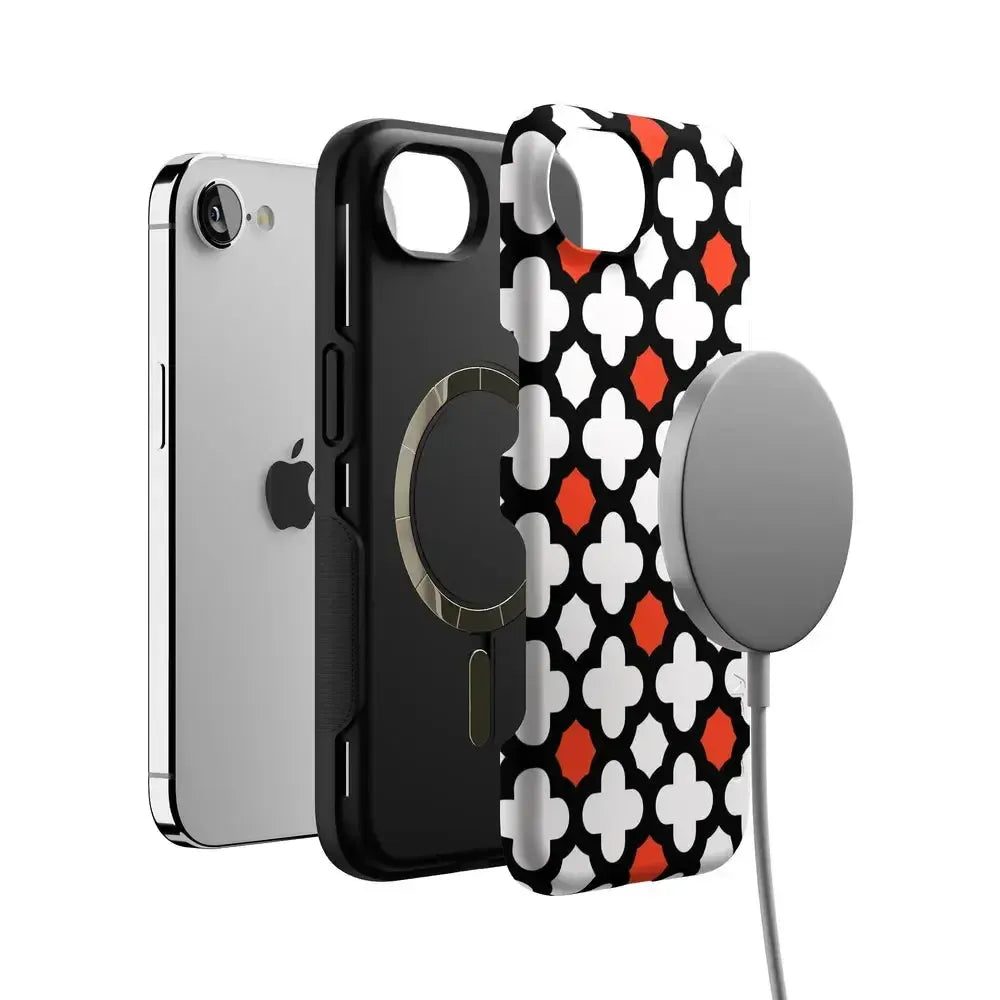 Red Lattice Tile | High Contrast Design Case