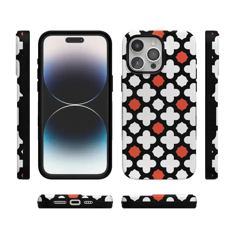 Red Lattice Tile | High Contrast Design Case