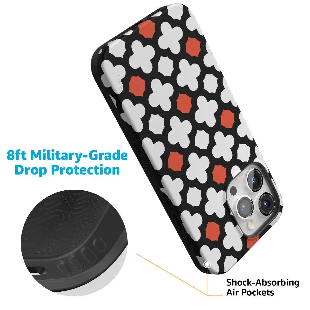 Red Lattice Tile | High Contrast Design Case