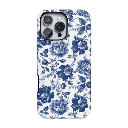 Rose to Fame | Blue & White Rose Floral Case