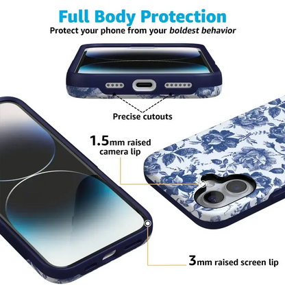 Rose to Fame | Blue & White Rose Floral Case