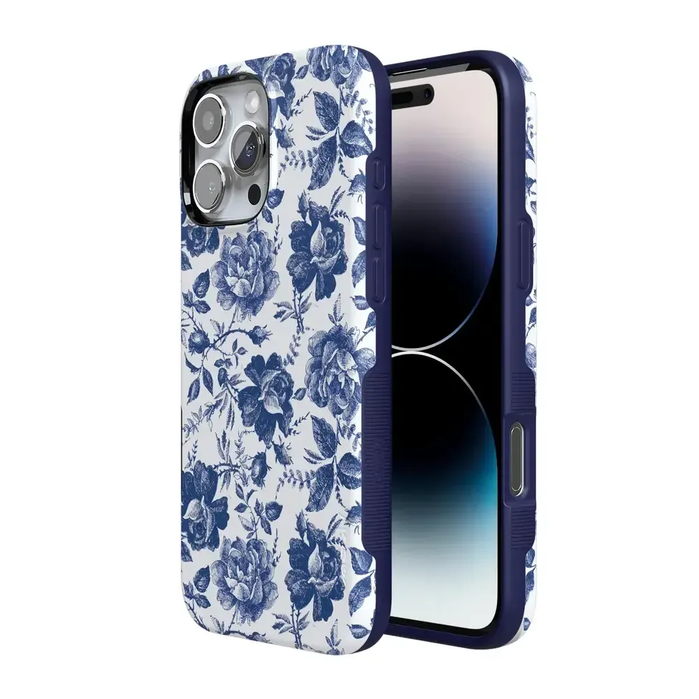 Rose to Fame | Blue & White Rose Floral Case