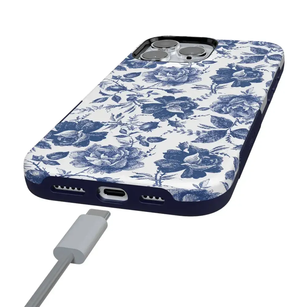 Rose to Fame | Blue & White Rose Floral Case