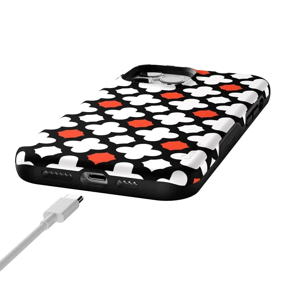 Red Lattice Tile | High Contrast Design Case