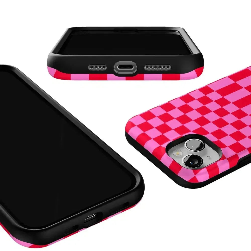 Vibe Check | Pink Checkerboard Case