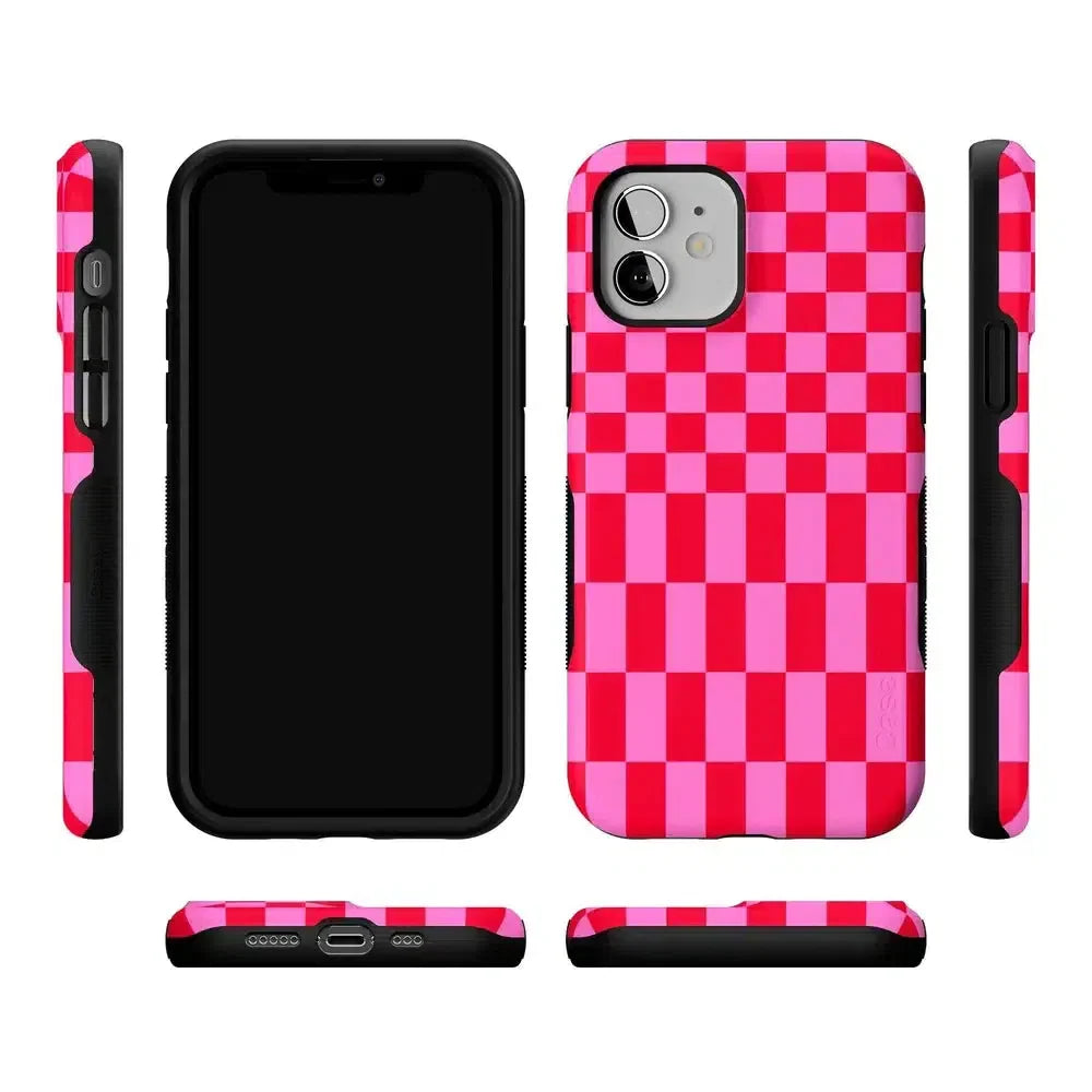 Vibe Check | Pink Checkerboard Case
