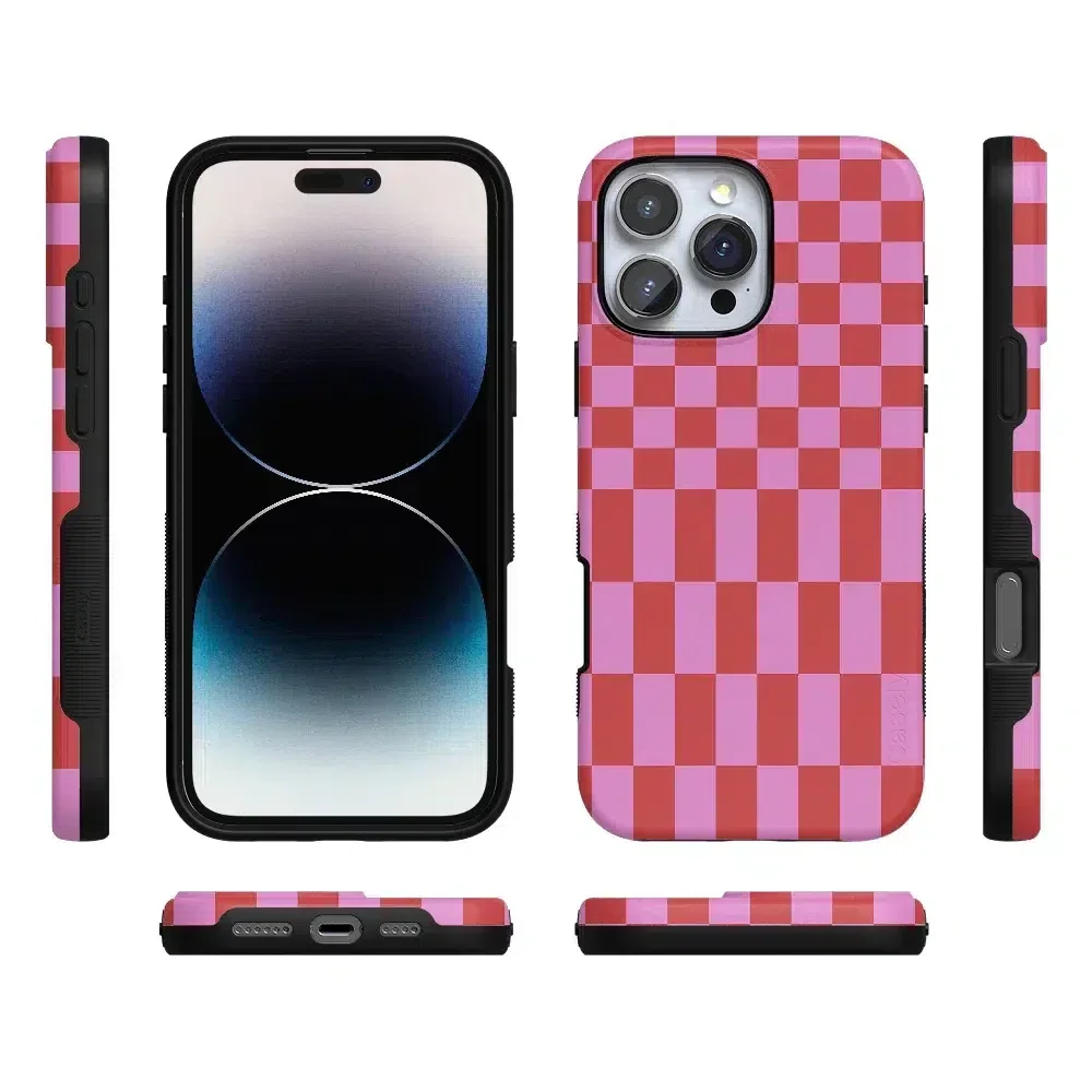 Vibe Check | Pink Checkerboard Case