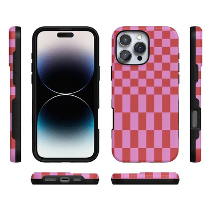 Vibe Check | Pink Checkerboard Case