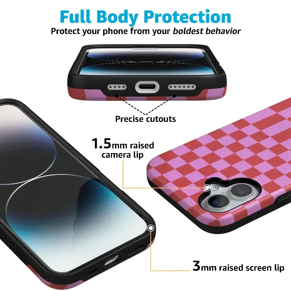 Vibe Check | Pink Checkerboard Case