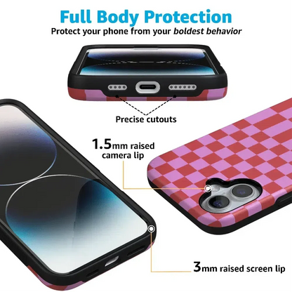 Vibe Check | Pink Checkerboard Case
