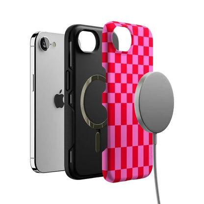 Vibe Check | Pink Checkerboard Case