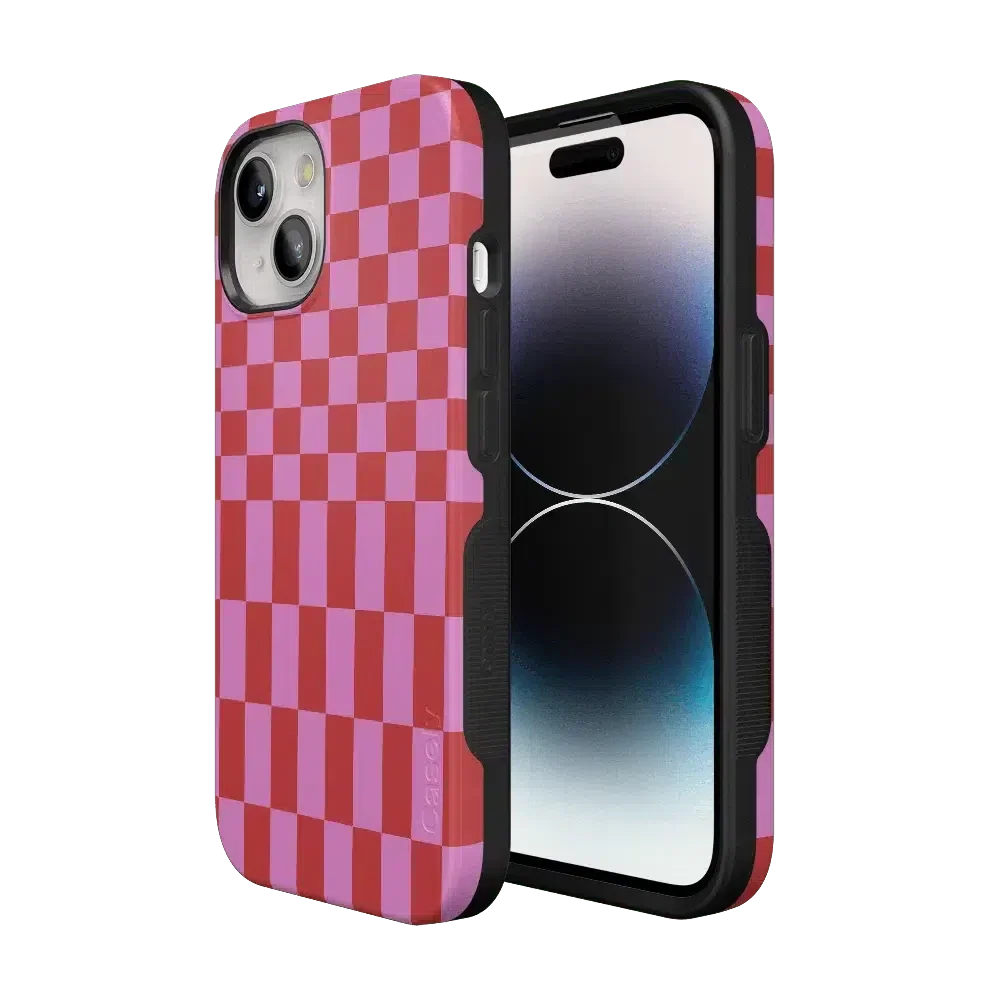 Vibe Check | Pink Checkerboard Case
