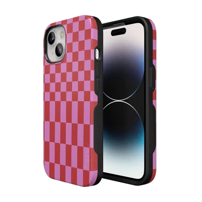 Vibe Check | Pink Checkerboard Case