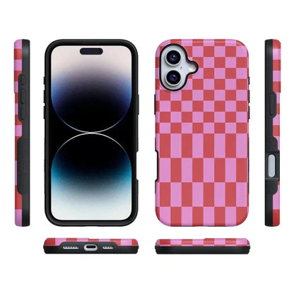 Vibe Check | Pink Checkerboard Case