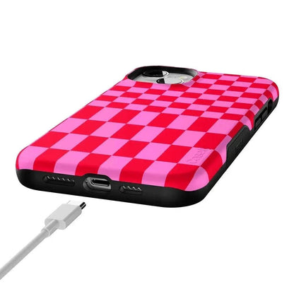 Vibe Check | Pink Checkerboard Case