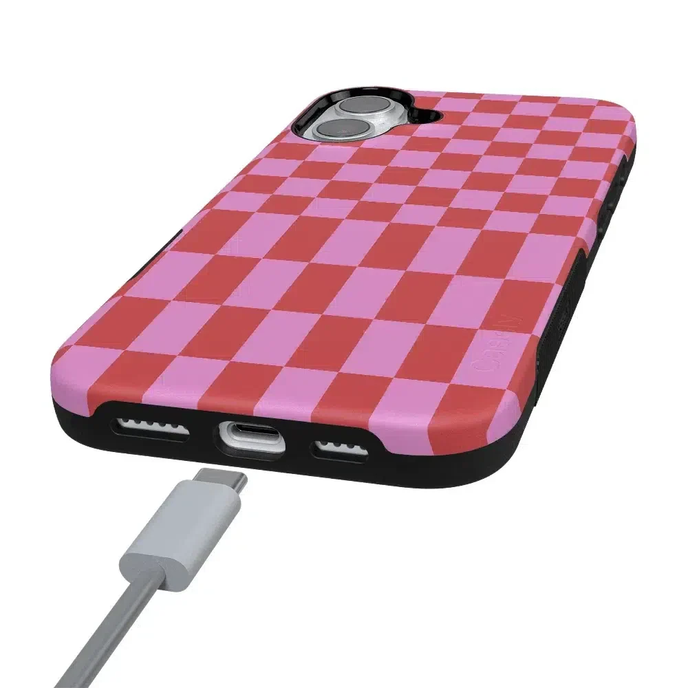 Vibe Check | Pink Checkerboard Case