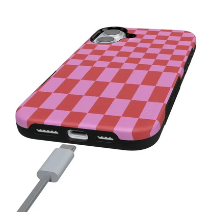 Vibe Check | Pink Checkerboard Case