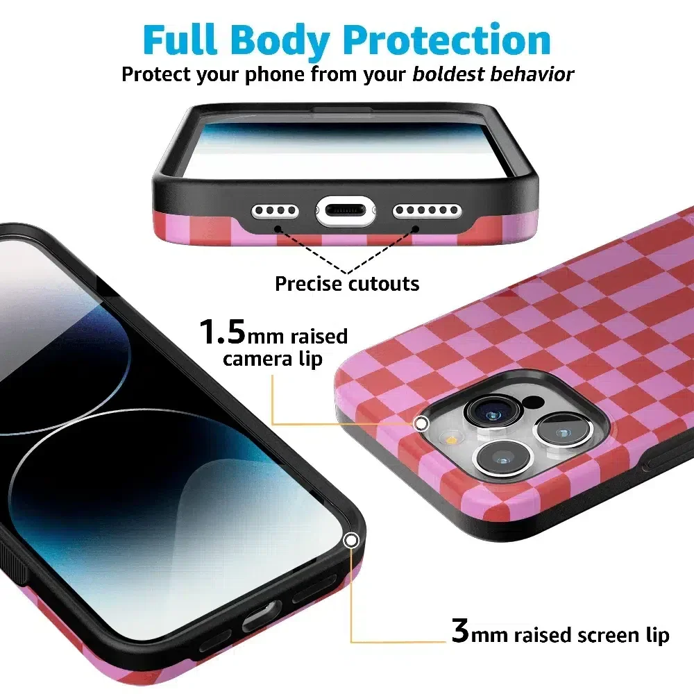 Vibe Check | Pink Checkerboard Case