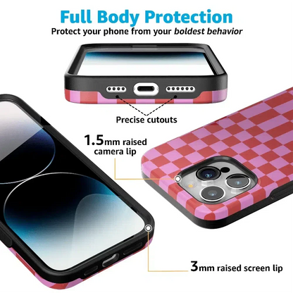 Vibe Check | Pink Checkerboard Case