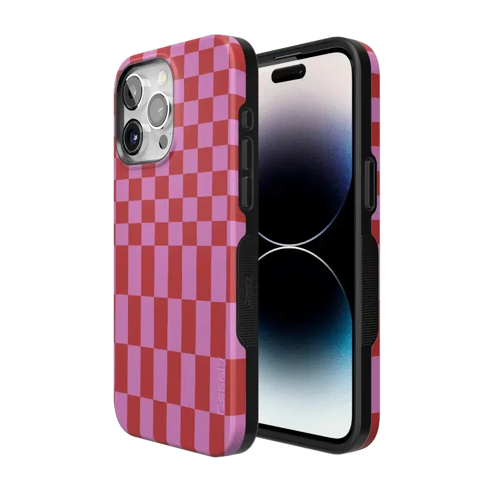 Vibe Check | Pink Checkerboard Case