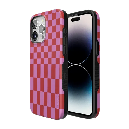 Vibe Check | Pink Checkerboard Case