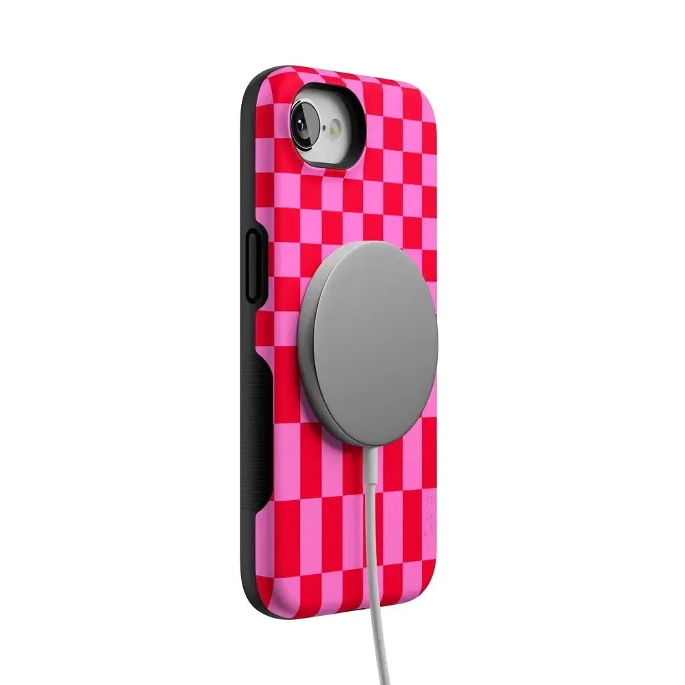 Vibe Check | Pink Checkerboard Case