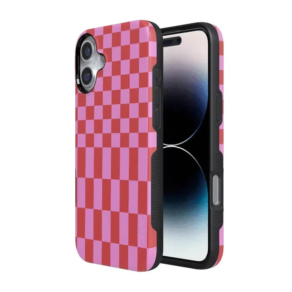 Vibe Check | Pink Checkerboard Case