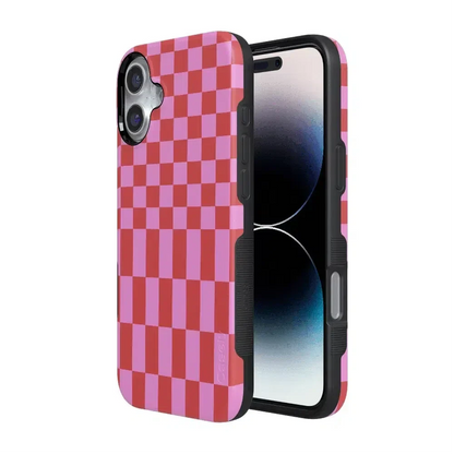Vibe Check | Pink Checkerboard Case