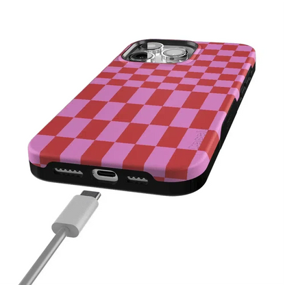 Vibe Check | Pink Checkerboard Case