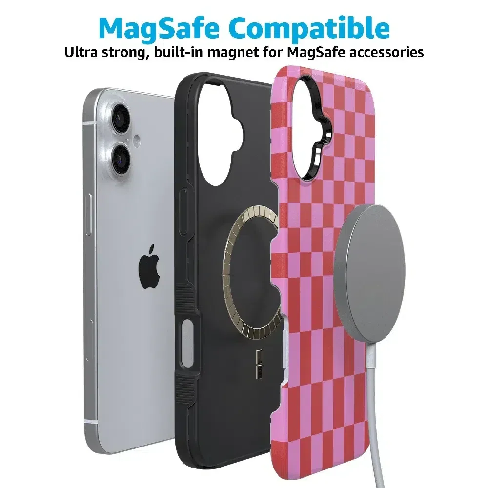 Vibe Check | Pink Checkerboard Case