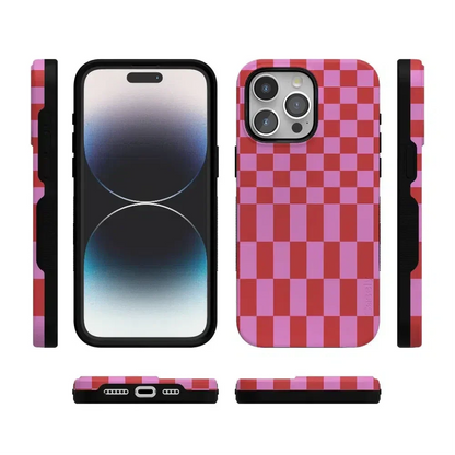Vibe Check | Pink Checkerboard Case