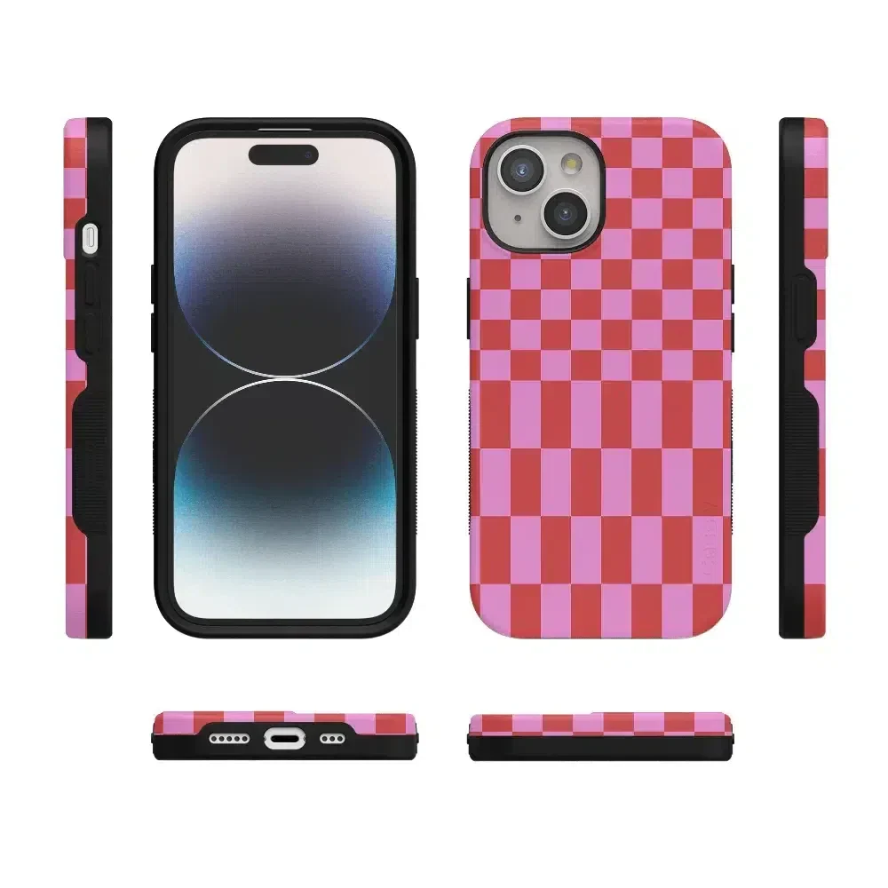 Vibe Check | Pink Checkerboard Case