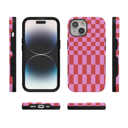 Vibe Check | Pink Checkerboard Case