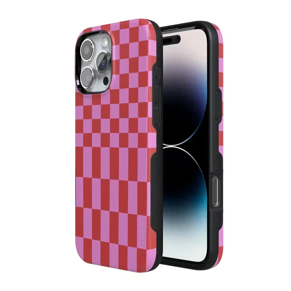 Vibe Check | Pink Checkerboard Case