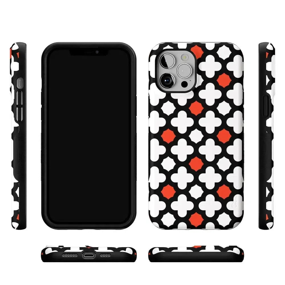 Red Lattice Tile | High Contrast Design Case