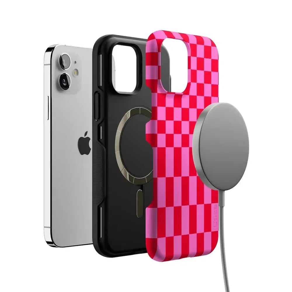 Vibe Check | Pink Checkerboard Case
