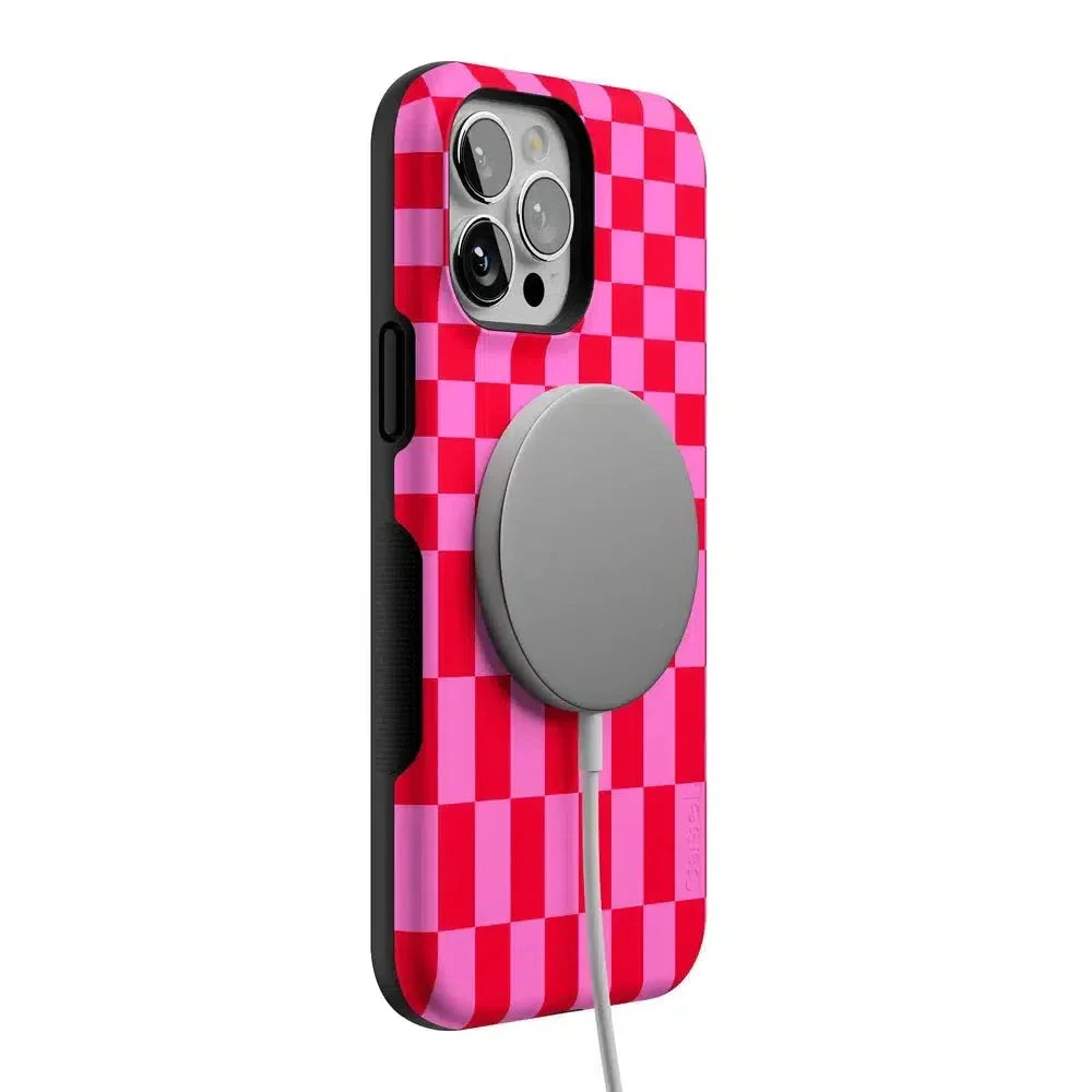 Vibe Check | Pink Checkerboard Case