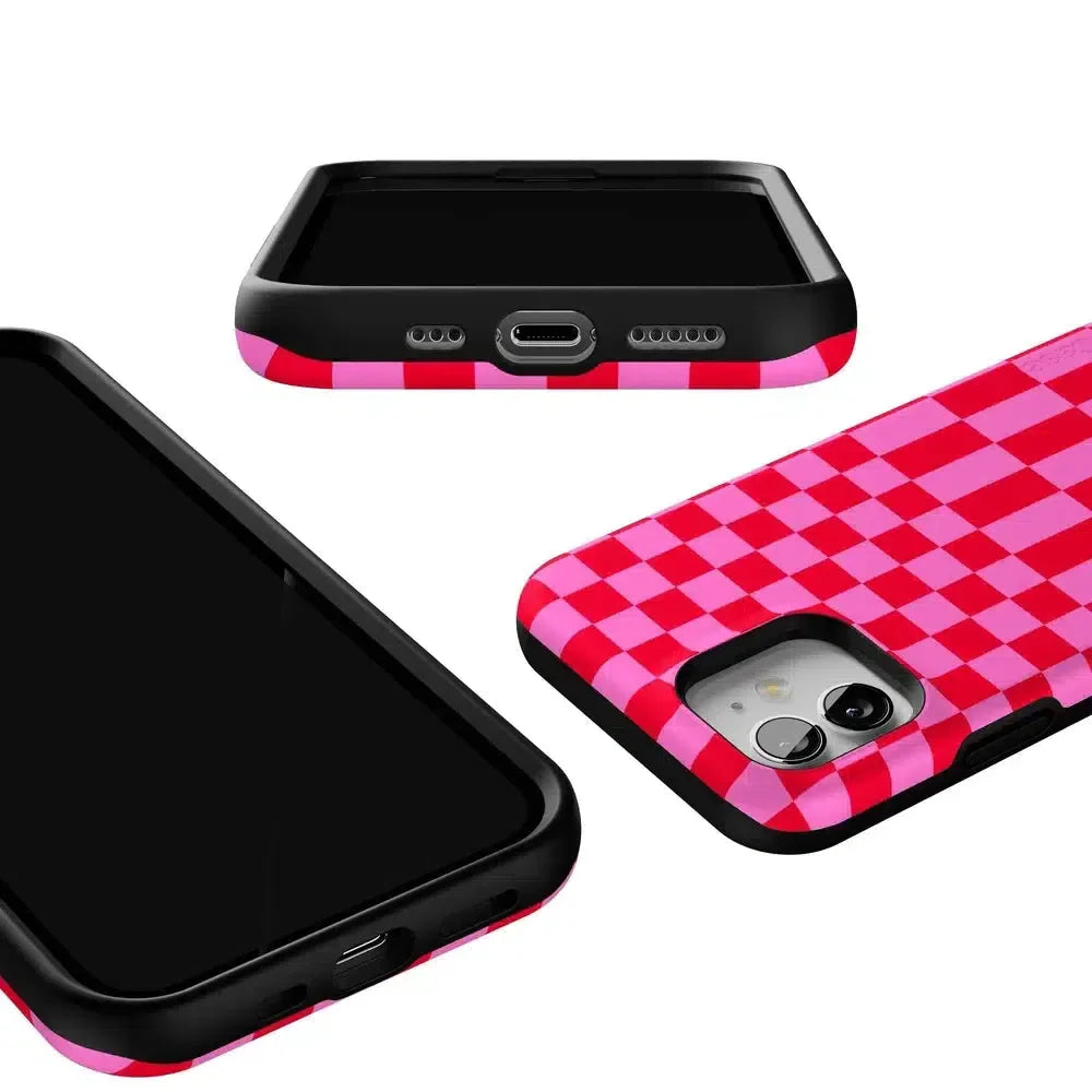 Vibe Check | Pink Checkerboard Case