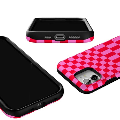 Vibe Check | Pink Checkerboard Case