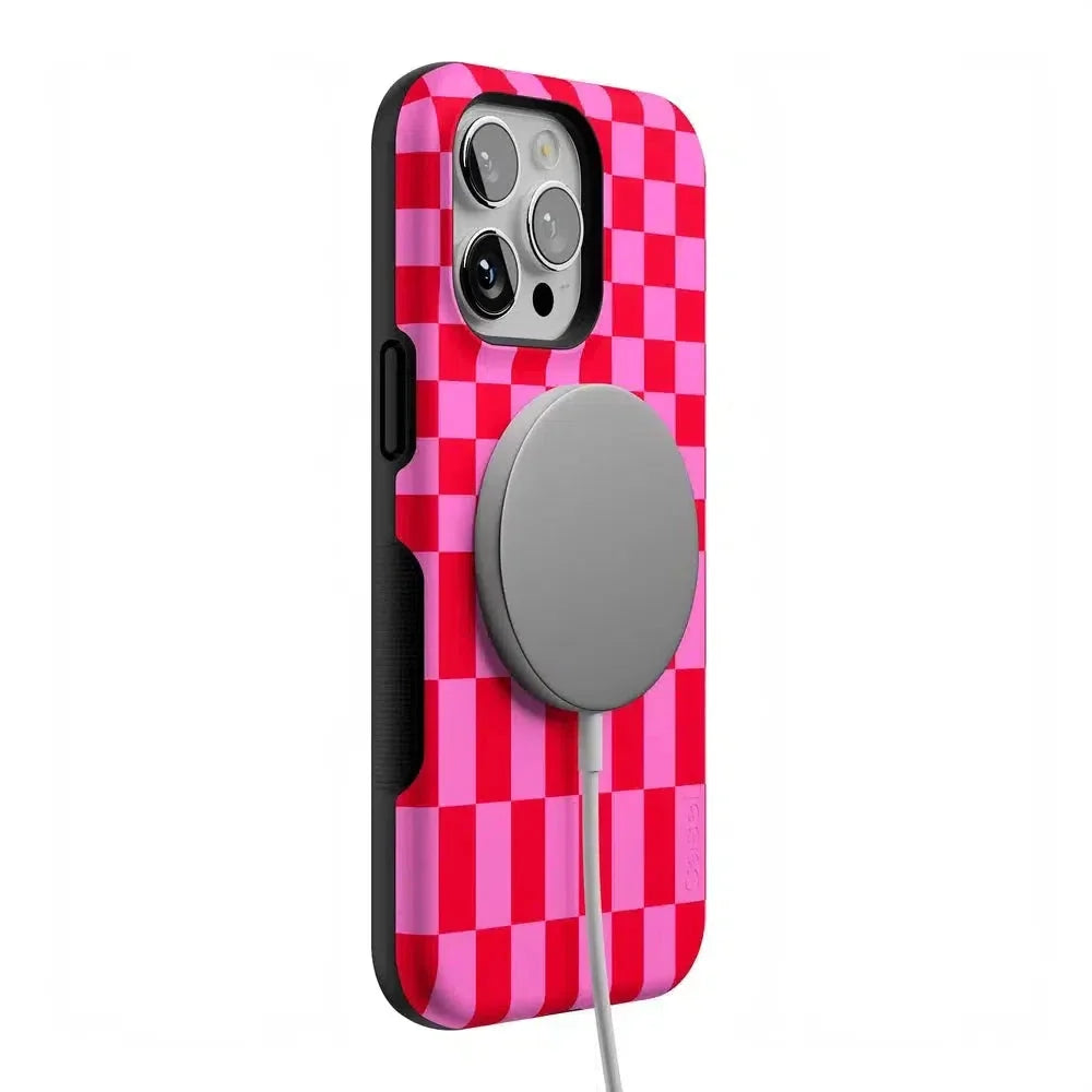 Vibe Check | Pink Checkerboard Case