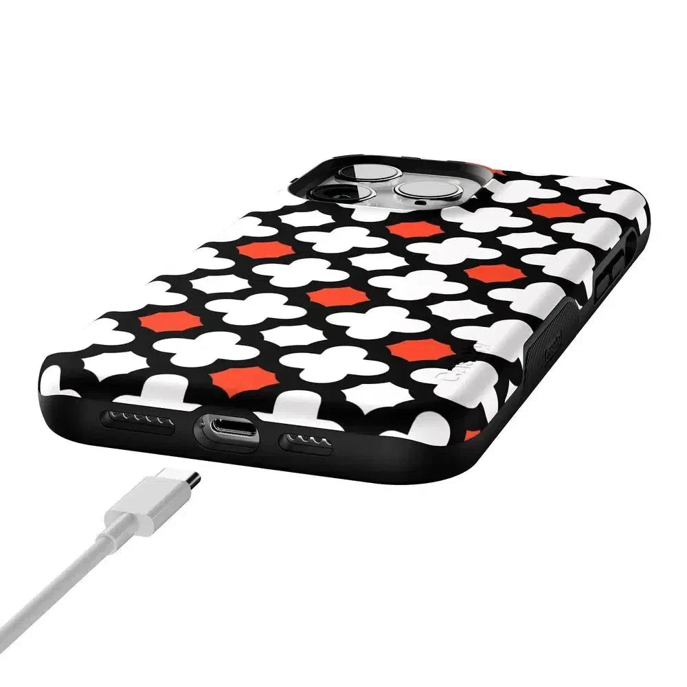 Red Lattice Tile | High Contrast Design Case