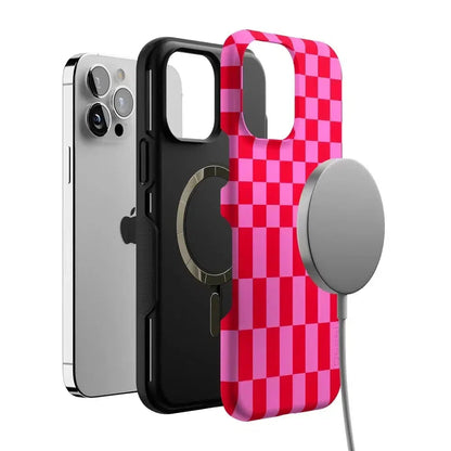 Vibe Check | Pink Checkerboard Case